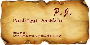 Palágyi Jordán névjegykártya